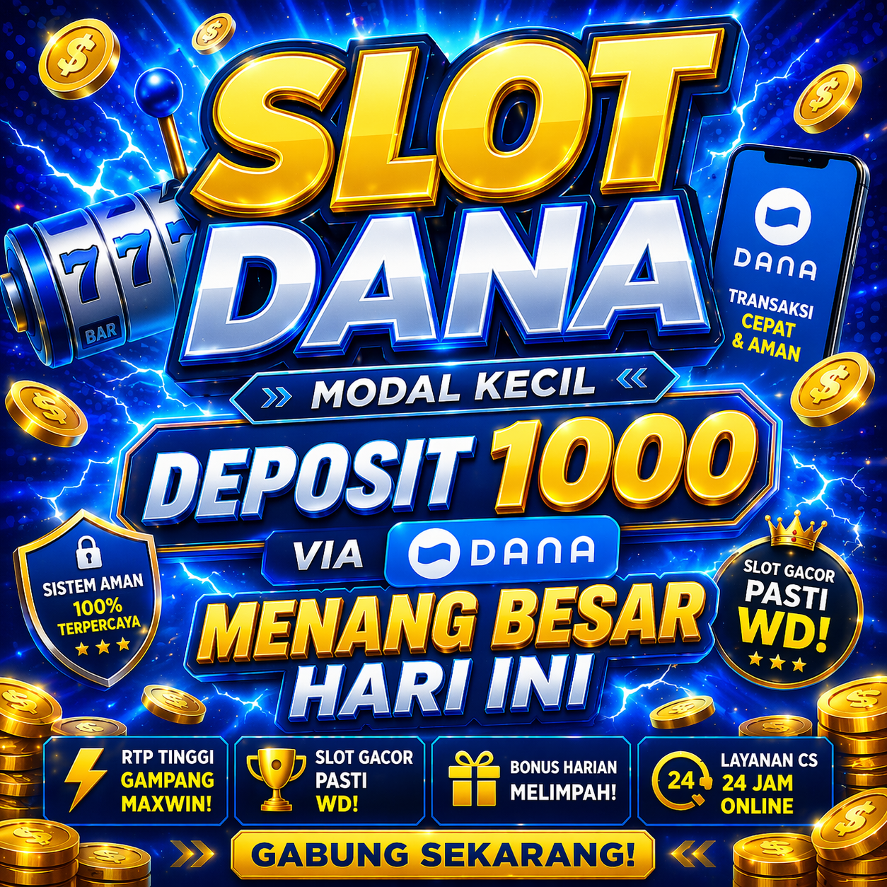 SLOT DANA : Modal Kecil Deposit 1000 Via Dana Menang Besar Hari Ini