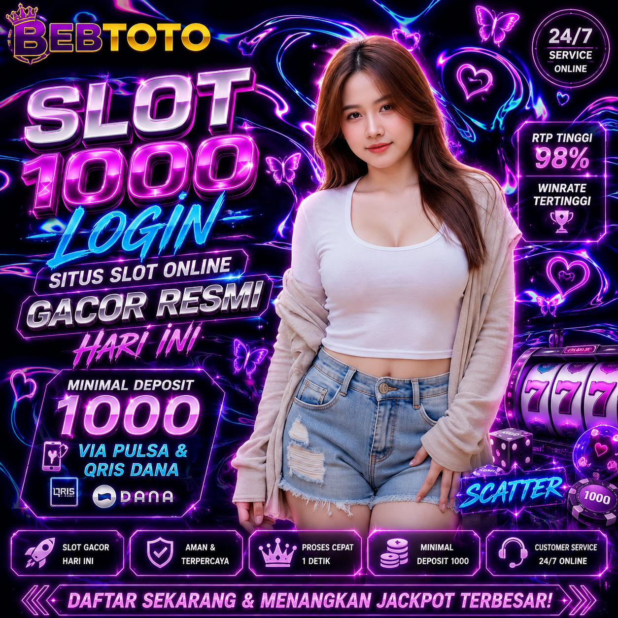 SLOT 1000 | Login Situs Slot Online Gacor Resmi Hari ini Minimal Deposit 1000 Via Pulsa & Qris Dana